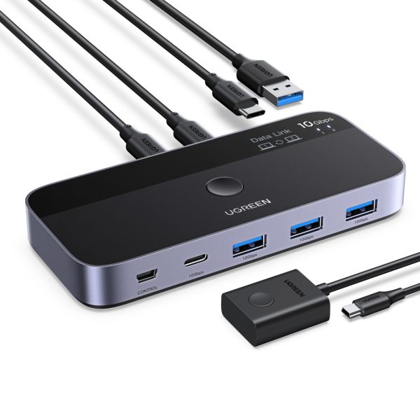 USB-C USB-A 10Gb/s slēdzis — pelēks