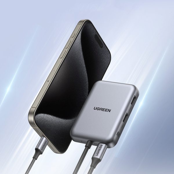 7-in-1 USB-C uz HDMI centrmezgls USB-C USB-A SD TF - pelēks