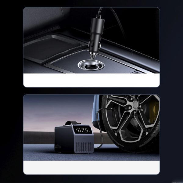 1032075-7-pompka-elektryczna-do-opon-samochodowych-ugreen-hurtownia-dropshipping.jpg Elektriskais automašīnas riepu pumpis ar displeju 150 PSI 3x4500mAh 12V - pelēks