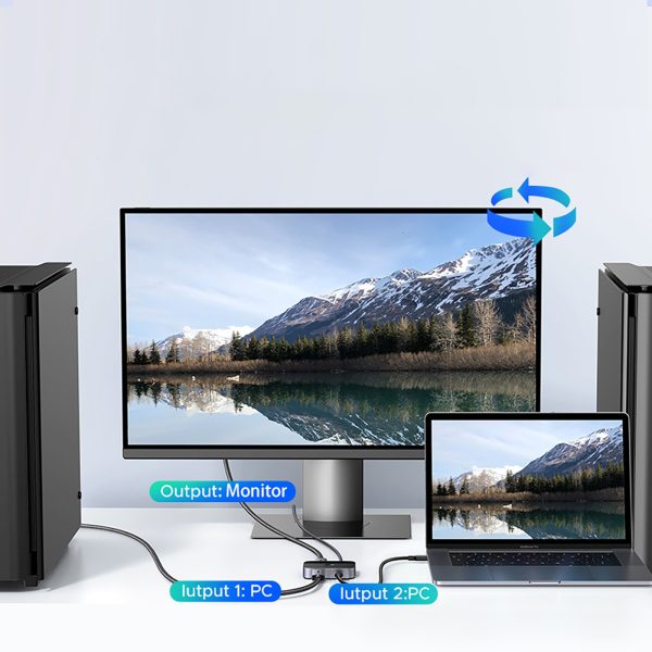 Pārslēgt DisplayPort USB-C uz USB-C — pelēks