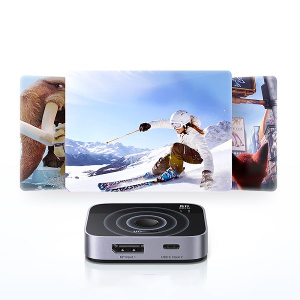 Pārslēgt DisplayPort USB-C uz USB-C — pelēks