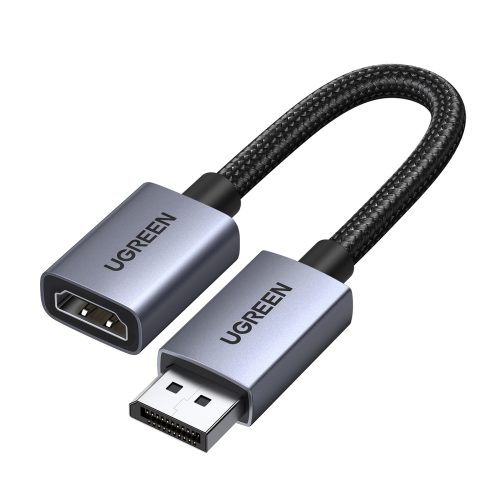 DisplayPort - HDMI 4K adaptera kabelis 20 cm - pelēks