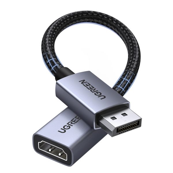 DisplayPort - HDMI 4K adaptera kabelis 20 cm - pelēks