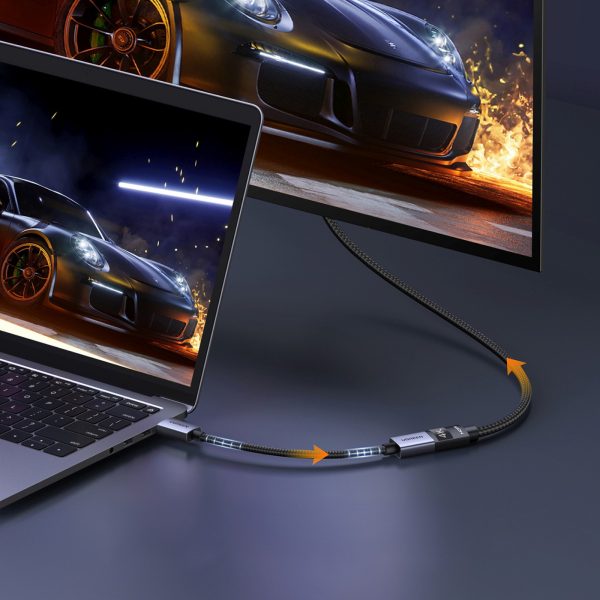 DisplayPort - HDMI 4K adaptera kabelis 20 cm - pelēks