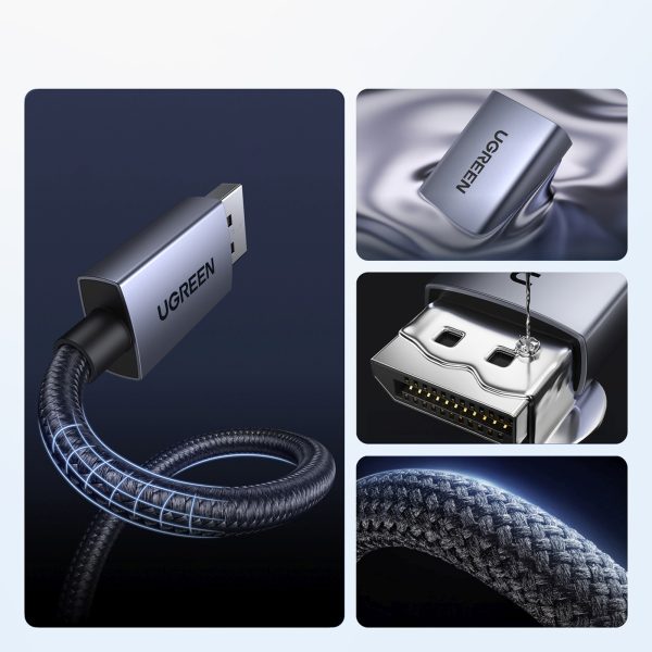 DisplayPort - HDMI 4K adaptera kabelis 20 cm - pelēks