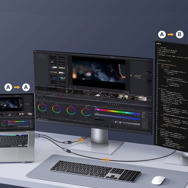 DisplayPort - HDMI 4K adaptera kabelis 20 cm - pelēks