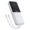 Lipow 10000mAh 22.5W Powerbank ar iebūvētu USB-C iPhone Lightning kabeli - balts