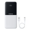 Lipow 10000mAh 22.5W Powerbank ar iebūvētu USB-C iPhone Lightning kabeli - balts