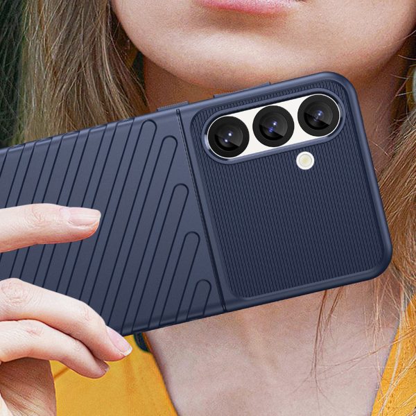 Silikona bruņu maciņš Samsung Galaxy S25 Thunder vāciņam - zils