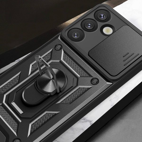 1032138-7-etui-pancerne-z-oslona-aparatu-ringiem-hurtel-hurtownia-dropshipping.jpg Bruņots maciņš ar kameras aizsarggredzenu priekš Samsung Galaxy S25 Hybrid Armor Camshield - melns