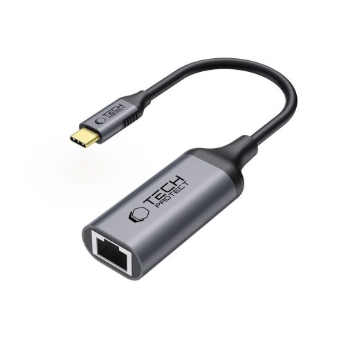 USB-C uz Ethernet RJ45 1000 Mbps adapteris — melns