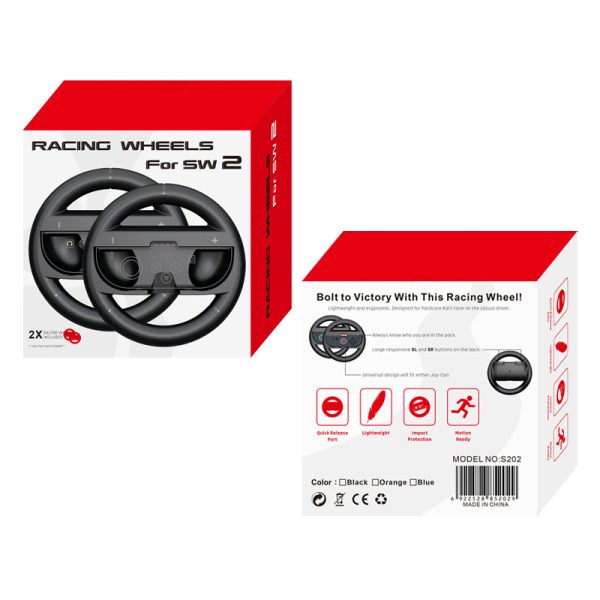 Sacīkšu stūre Joy-Con Nintendo Switch 2 kontrolierim, melna - 2 gab.