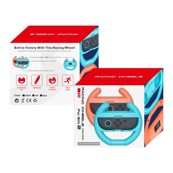 Braukšanas simulatora stūre Joy-Con Nintendo Switch 2 kontrolierim, melna - 2 gab.