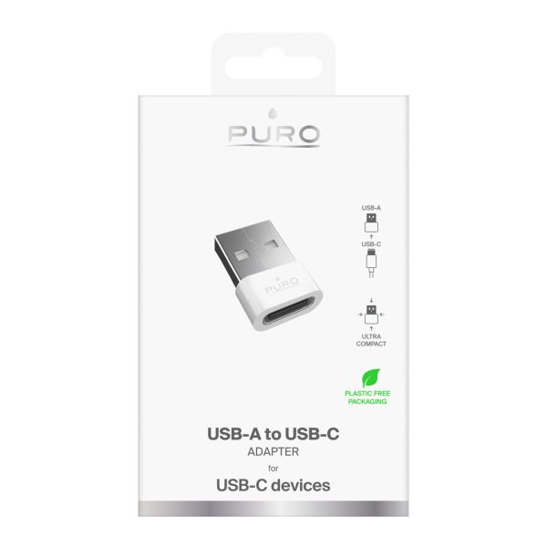 USB-C - USB-A adapteris - balts