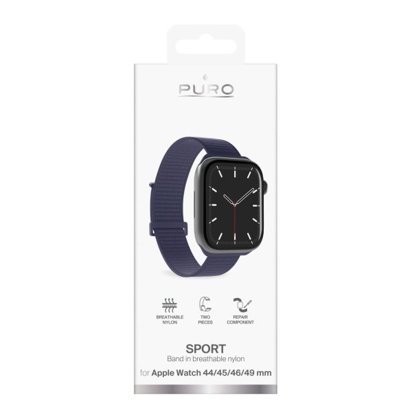 1032211-2-pasek-nylonowy-na-apple-watch-44-45-46-49mm-puro-hurtownia-dropshipping.jpg Neilona siksniņa Apple Watch 44/45/46/49mm Sport - tumši zila