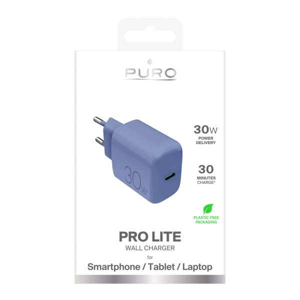 USB-C Pro Lite 30W sienas lādētājs - zils