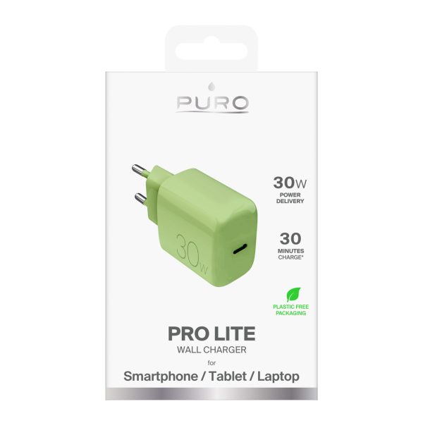USB-C Pro Lite 30W sienas lādētājs - zaļš