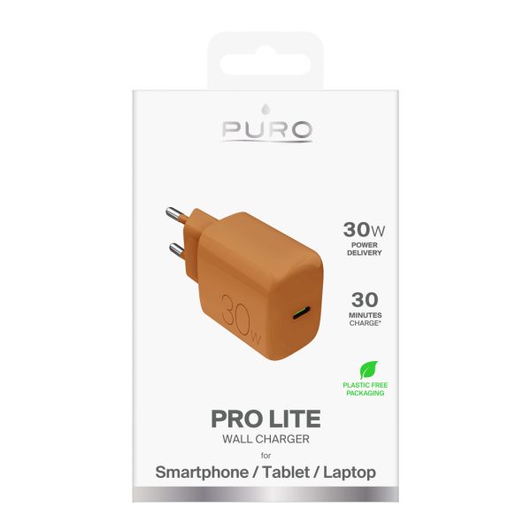 USB-C Pro Lite 30W sienas lādētājs - oranžs