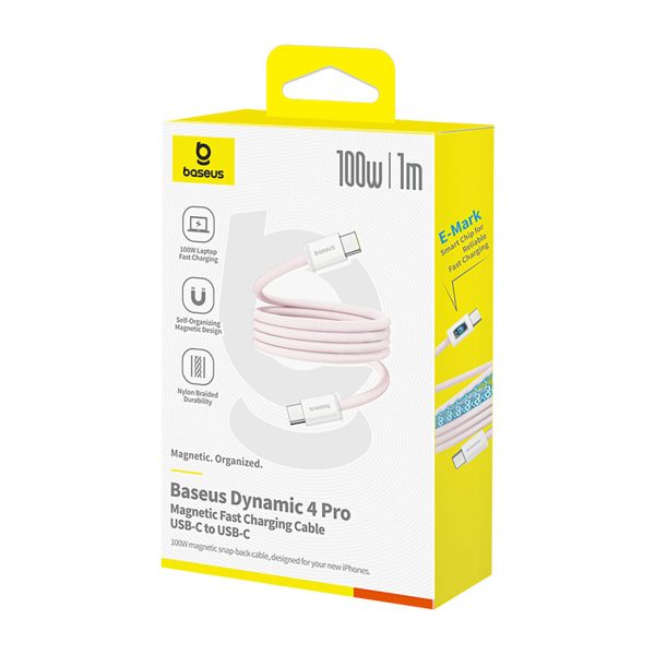 Pašmontējams USB-C Dynamic 4 Pro 100W 1m kabelis - rozā