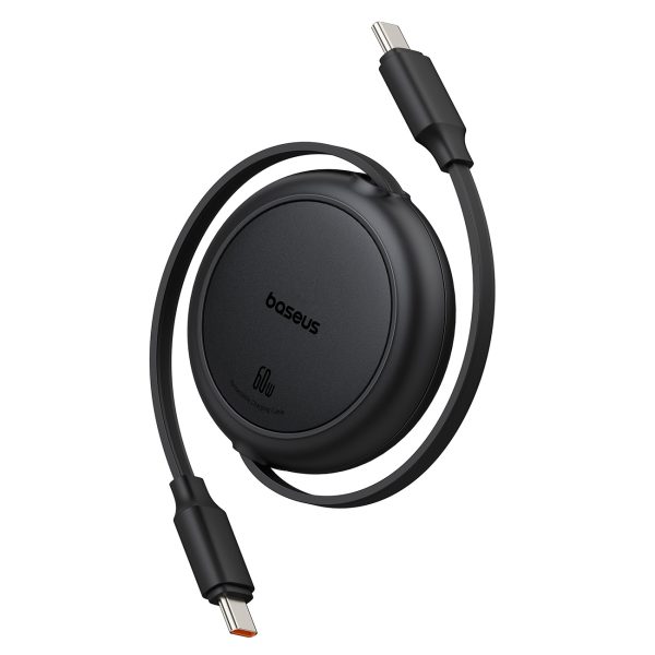 USB-C Free2Pull 60W 1m izvelkams kabelis - melns