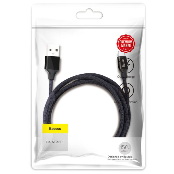 Yiven 1,5 m USB-A - MicroUSB kabelis - melns