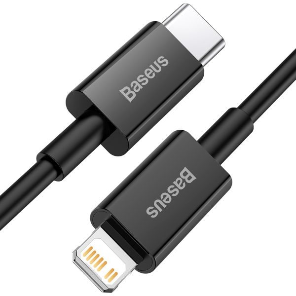 USB-C kabelis - iPhone Lightning Superior Series PD 20W 2m - melns