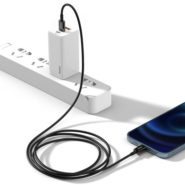 USB-C kabelis - iPhone Lightning Superior Series PD 20W 2m - melns