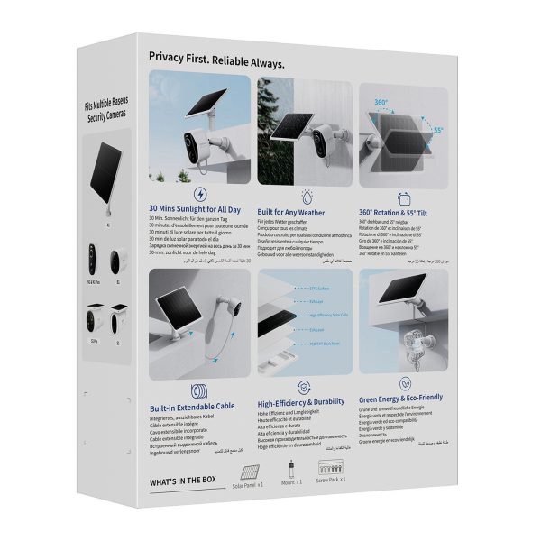 1032242-9-panel-fotowoltaiczny-do-kamer-monitoringu-security-baseus-hurtownia-dropshipping.jpg Fotoelektriskais panelis Security A1 3W novērošanas kamerām - balts