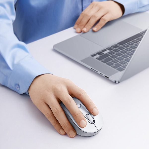 Bezvadu ergonomiska Bluetooth pele F02 - balta