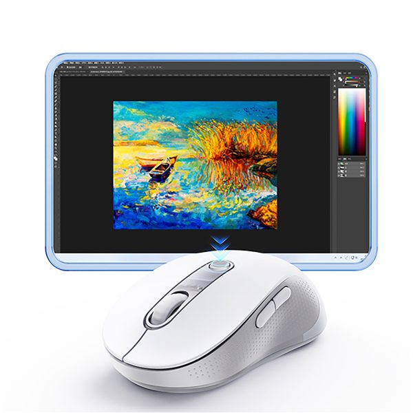 Bezvadu ergonomiska Bluetooth pele F02 - balta