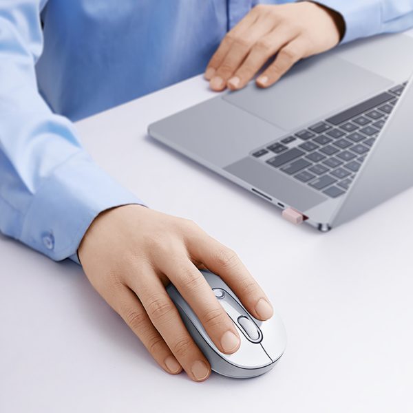 Bezvadu ergonomiska USB 2.4GHz pele F02 - balta