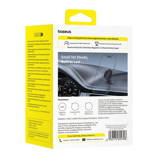 GoTrip DC1 MagSafe magnētiskais automašīnas turētājs viedtālruņiem uz vējstikla un paneļa - melns