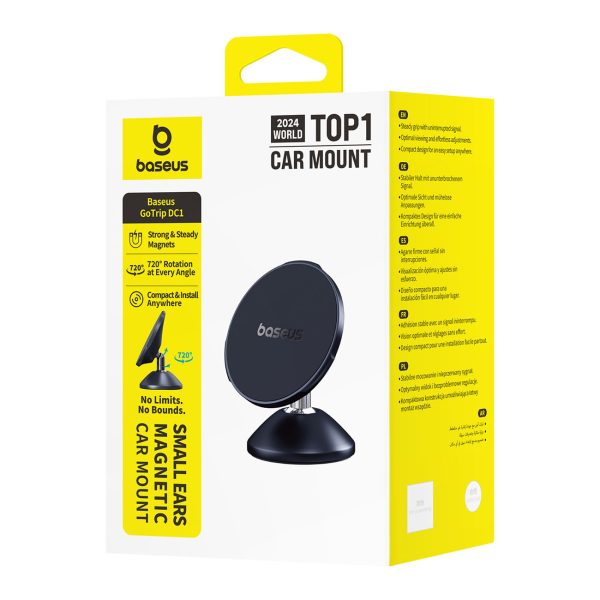 GoTrip DC1 MagSafe magnētiskais automašīnas turētājs viedtālruņiem uz vējstikla un paneļa - melns