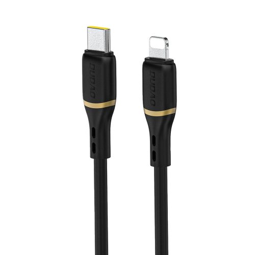USB-C - iPhone Lightning kabelis ar silikona pinumu 30W 1m - melns