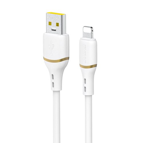USB-A - iPhone Lightning kabelis ar silikona pinumu 30W 1m - balts