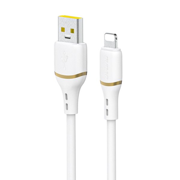 USB-A - iPhone Lightning kabelis ar silikona pinumu 30W 1m - balts
