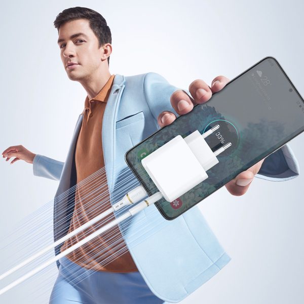 USB-A - iPhone Lightning kabelis ar silikona pinumu 30W 1m - balts