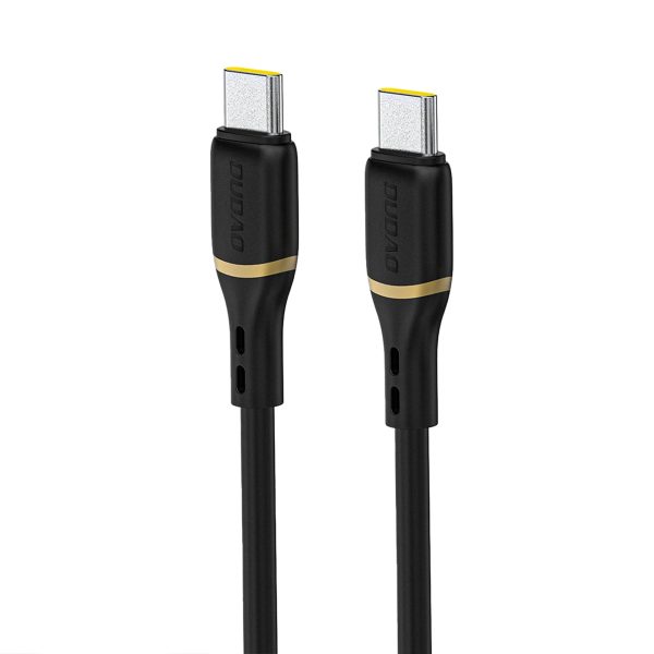 Silikona pinuma USB-C kabelis L25C 60W 1m - melns