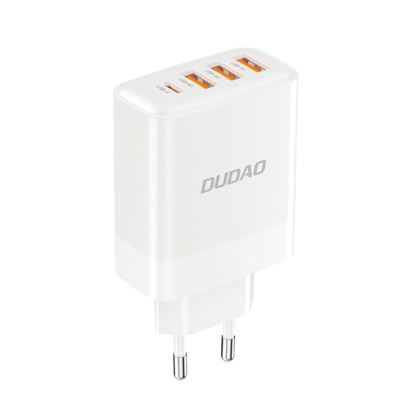 USB-A USB-C PD QC 20W sienas lādētājs - balts