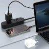 2xUSB-C sienas lādētājs ar USB-C GaN PD 45W kabeli - melns