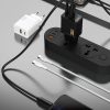 USB-A USB-C sienas lādētājs ar USB-C GaN PD 30W kabeli - melns