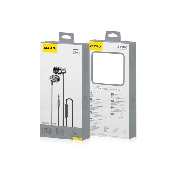 X10PRO vadu austiņas ausīs, mini ligzda 3,5 mm - melnas