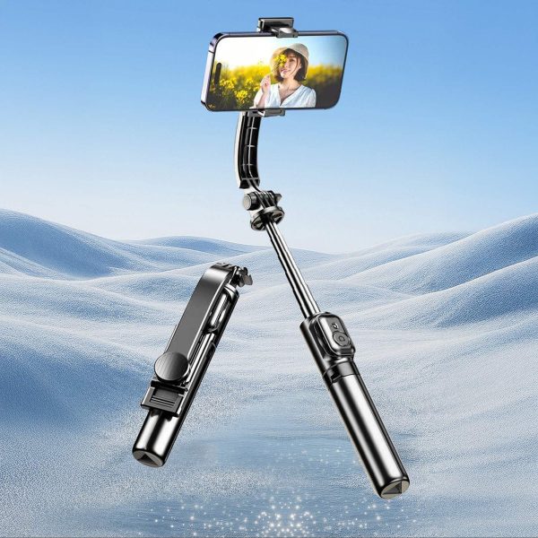 Selfiju nūja 4in1 salokāma statīva foto nūja ar tālvadības pulti 110cm - melna