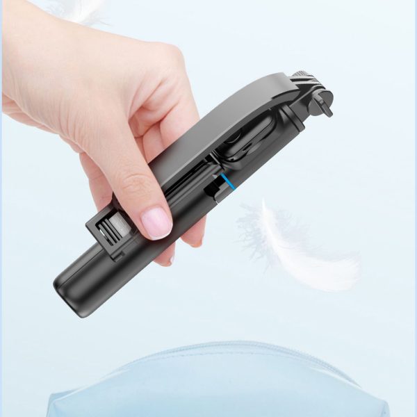 Selfiju nūja 4in1 salokāma statīva foto nūja ar tālvadības pulti 110cm - melna