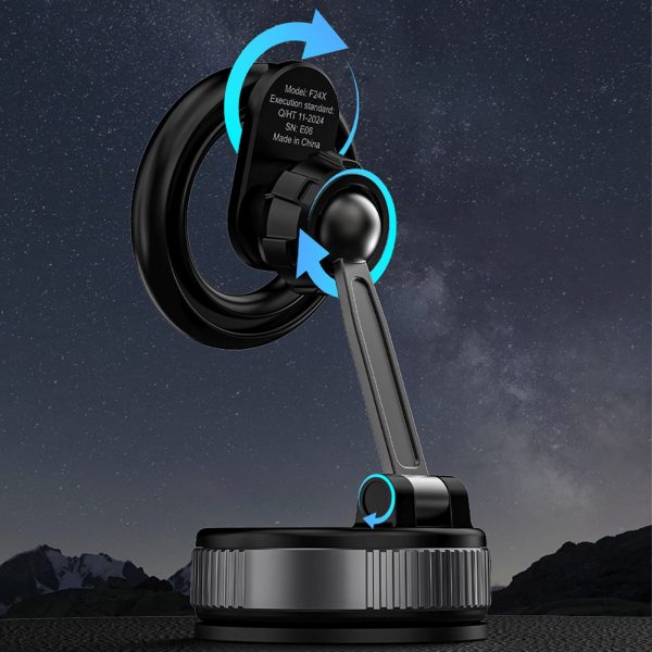 Magnētisks automašīnas turētājs viedtālrunim ar piesūcekni MagSafe - melns