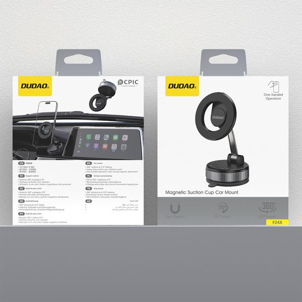 Magnētisks automašīnas turētājs viedtālrunim ar piesūcekni MagSafe - melns