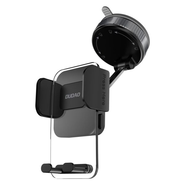 1032299-3-uchwyt-samochodowy-do-smartfona-z-przyssawka-dudao-hurtownia-dropshipping.jpg Automašīnas viedtālruņa turētājs ar piesūcekni instrumentu panelim - melns
