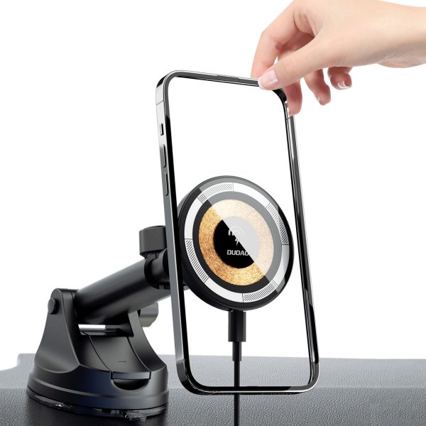 1032301-6-uchwyt-samochodowy-do-smartfona-z-ladowarka-dudao-hurtownia-dropshipping.jpg Magsafe 15W bezvadu automašīnas viedtālruņa turētājs - melns