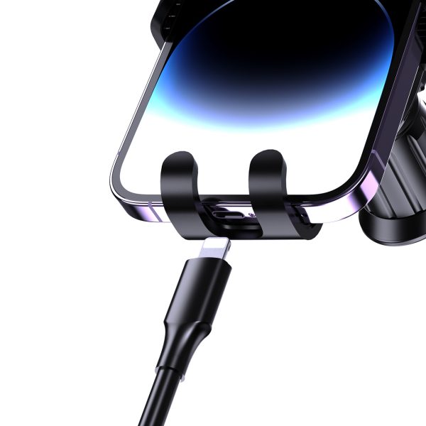 Gravitācijas automašīnas turētājs viedtālrunim ar piesūcekni vējstiklam vai paneļam - melns