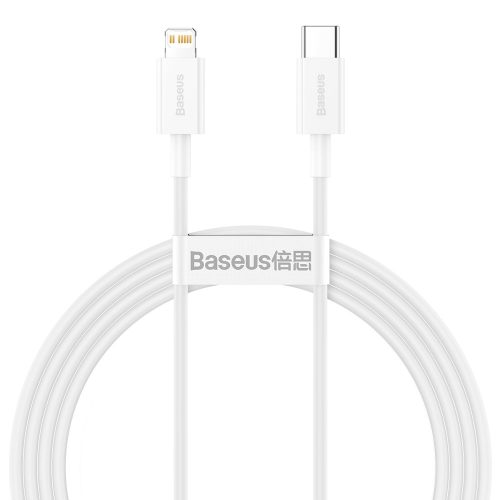 USB-C kabelis - iPhone Lightning Superior Series PD 20W 1.5 m - Balts